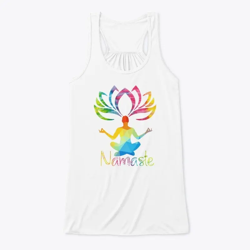 Lotus Namaste Yoga Rainbow Colors Shirt