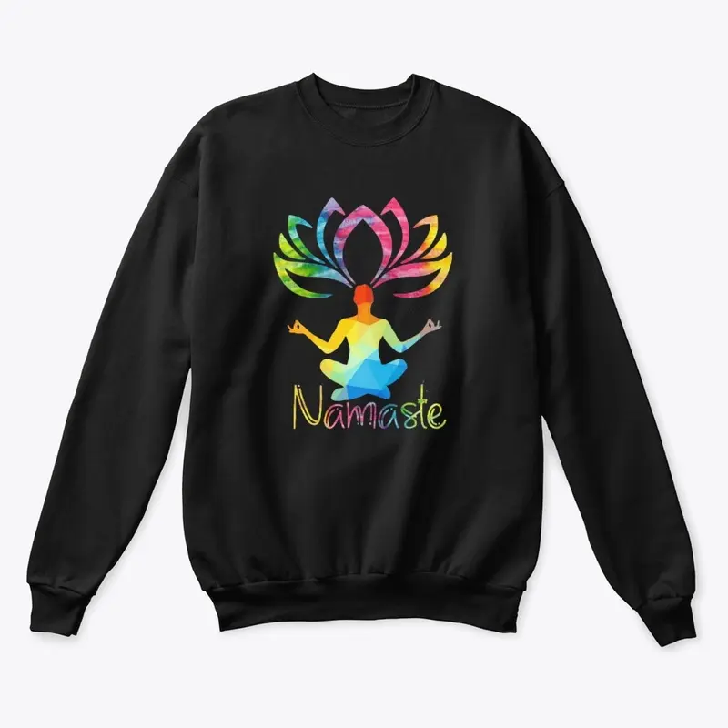 Lotus Namaste Yoga Rainbow Colors Shirt