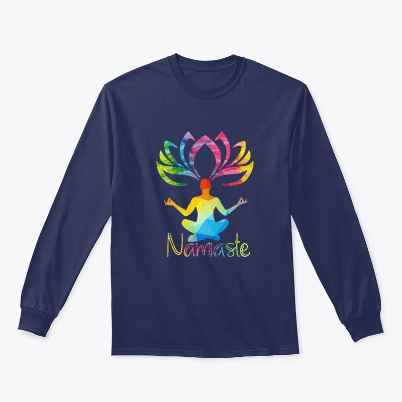 Lotus Namaste Yoga Rainbow Colors Shirt